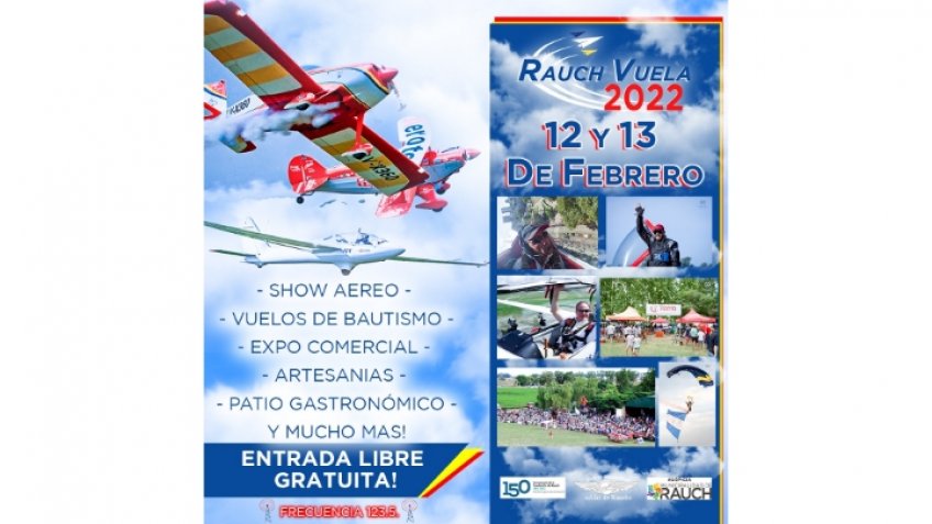 "Rauch Vuela": se viene la edición 2022 del festival aéreo
